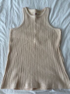 Varley Cream Ribbed Tank Top, like new condition!! Ribbed knit.